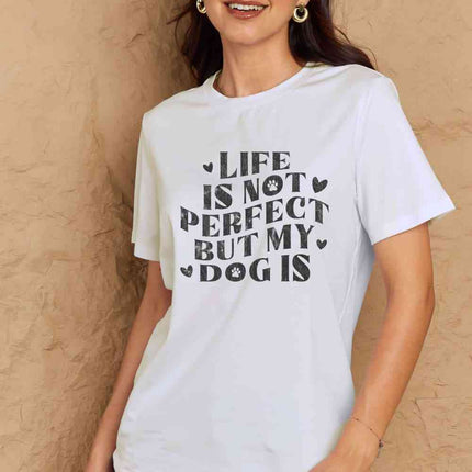 Simply Love Full Size Dog Slogan Graphic Cotton T-Shirt