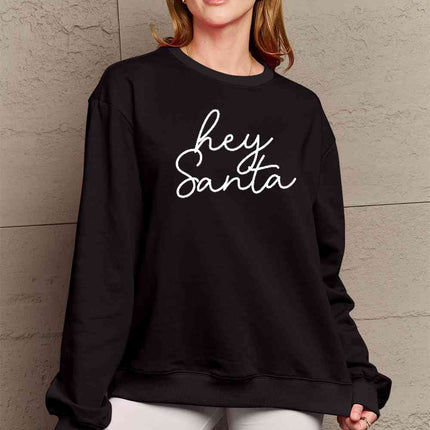 Simply Love Full Size HEY SANTA Graphic Sweatshirt