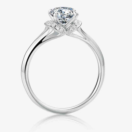 1 Carat Moissanite 925 Sterling Silver Split Shank Ring