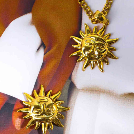 Sun Pendant Copper Necklace