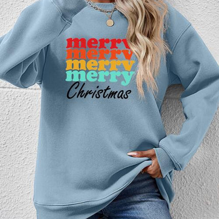 MERRY CHRISTMAS Graphic Long Sleeve Sweatshirt