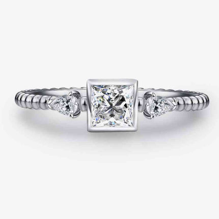 Moissanite Square Shape 925 Sterling Silver Ring