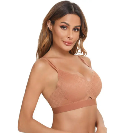 Sujetador push-up sin anillo de acero para mujer, espalda bonita, correa ajustable 