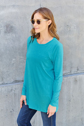 Basic Bae Full Size Round Neck Long Sleeve Top - Vickie Lynn's