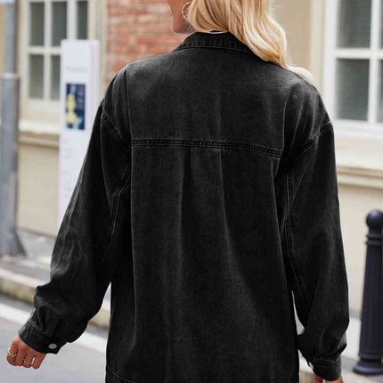 Button Up Denim Jacket with Pockets