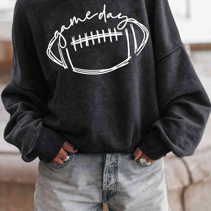 Round Neck Long Sleeve FOOTBALL Graphic Sweatshirt