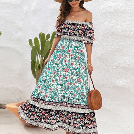 Floral Flounce Sleeve Midi Dress