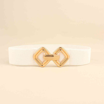 Geometric Buckle Elastic Wide Belt