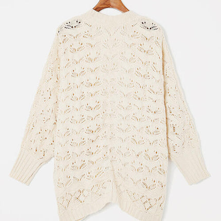 Plus Size Open Front Long Sleeve Cardigan