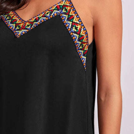Geometric V-Neck Spaghetti Strap Cami