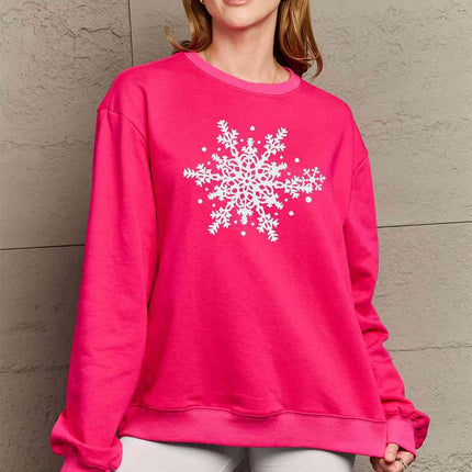 Simply Love Full Size Snowflake Graphic Sweatshirt