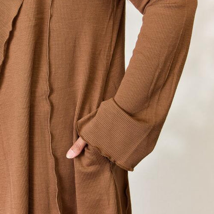 Culture Code Full Size Open Front Long Sleeve Cardigan