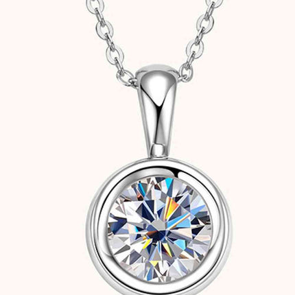 2 Carat Moissanite 925 Sterling Silver Necklace