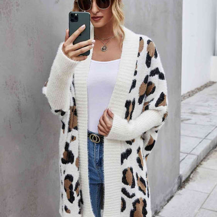 Leopard Pattern Fuzzy Cardigan