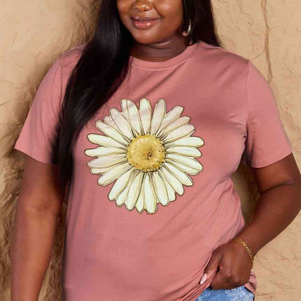 Simply Love Full Size FLOWER Graphic Cotton Tee