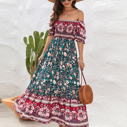 Floral Flounce Sleeve Midi Dress