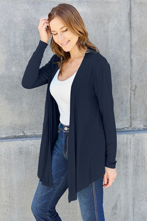 Basic Bae Full Size Open Front Long Sleeve Cardigan - Vickie Lynn's