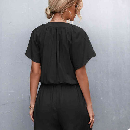 Buttoned Gather Detail Romper