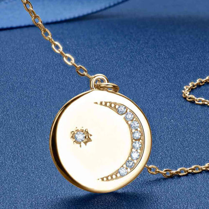 Moissanite Round Pendant Necklace