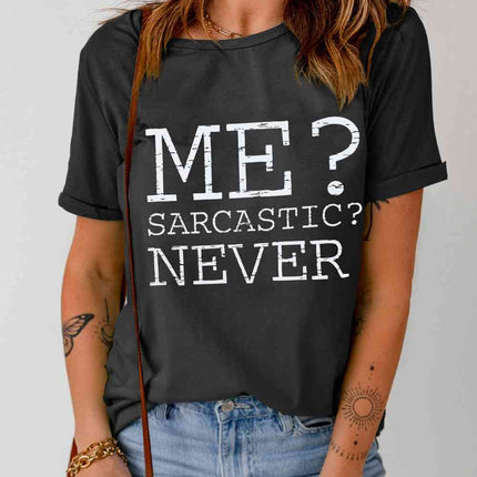 Letter Graphic Round Neck T-Shirt