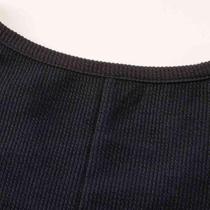 Notched Neck Long Sleeve Romper