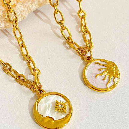 Round Pendant Stainless Steel Necklace