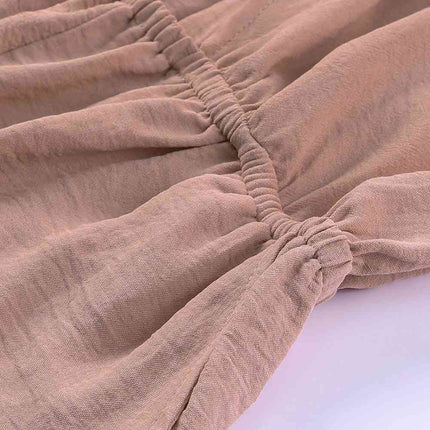 Tied Flounce Sleeve Plunge Romper