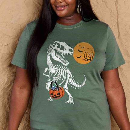 Simply Love Full Size Dinosaur Skeleton Graphic Cotton T-Shirt