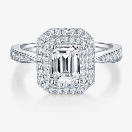 Adored 1 Carat Moissanite 925 Sterling Silver Side Stone Ring