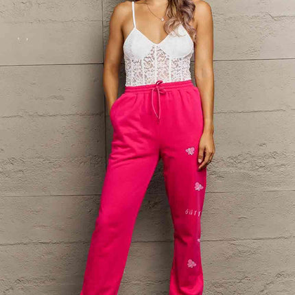 Simply Love Simply Love Full Size Drawstring BUTTERFLY Graphic Long Sweatpants