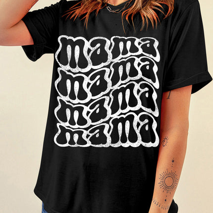 MAMA Round Neck Short Sleeve T-Shirt - Vickie Lynn's