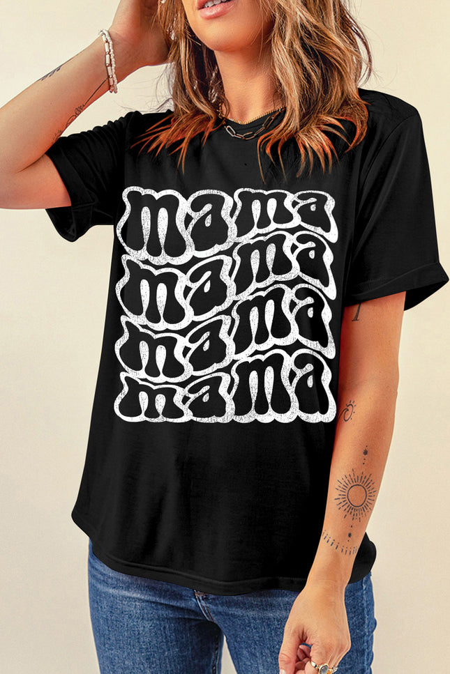MAMA Round Neck Short Sleeve T-Shirt - Vickie Lynn's