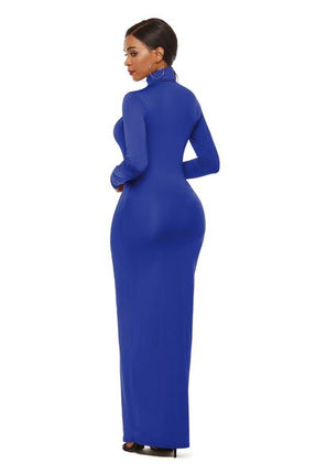 Mock Neck Long Sleeve Maxi Slim Dress - Vickie Lynn's