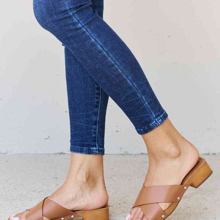 Weeboo Step Into Summer Criss Cross Wooden Clog Mule in Brown