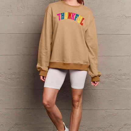 Simply Love Full Size THANKFUL Graphic Sweatshirt