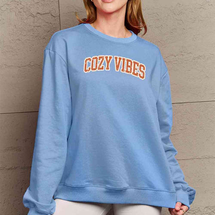 Simply Love Full Size COZY VIBES Graphic Sweatshirt - Vickie Lynn's
