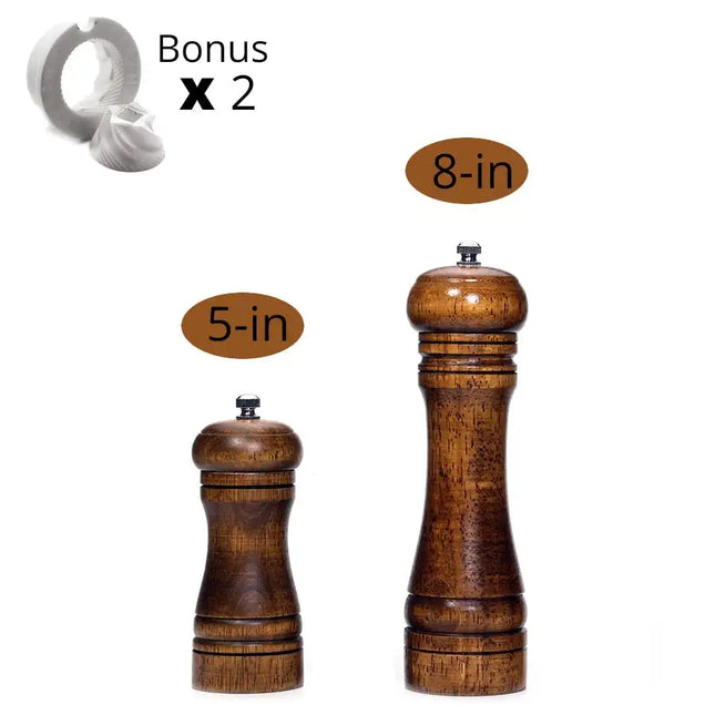 Salt and Pepper Mills, Solid Wood Pepper Mill