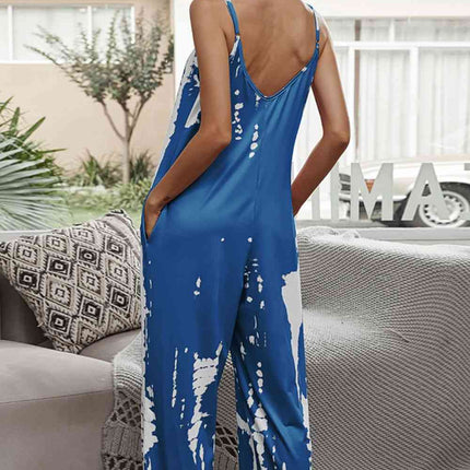 Tie-Dye Spaghetti Strap Jumpsuit with Pockets
