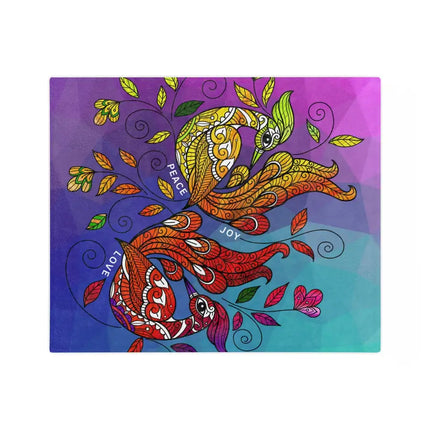 Uniquely You Velveteen Throw Blanket, Multicolor Wild Peacocks Print, v2