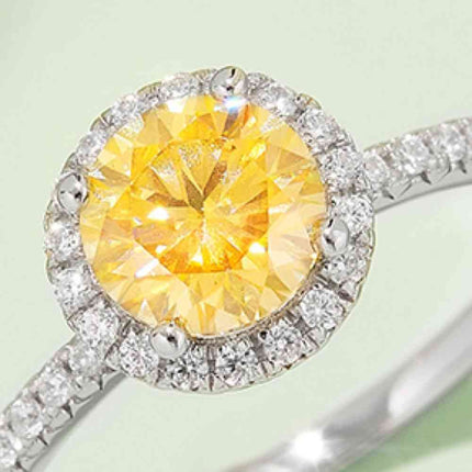 1 Carat Moissanite 925 Sterling Silver Halo Ring