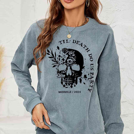 Skull Graphic Dropped Shoulder Sweatshirt