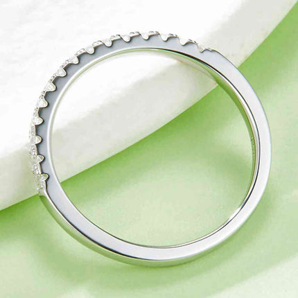 Moissanite Platinum-Plated Half-Eternity Ring