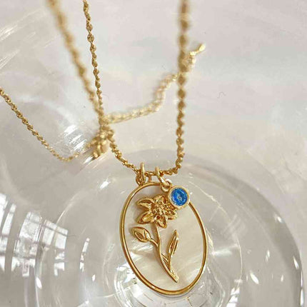 Flower Shell Pendant Copper Necklace