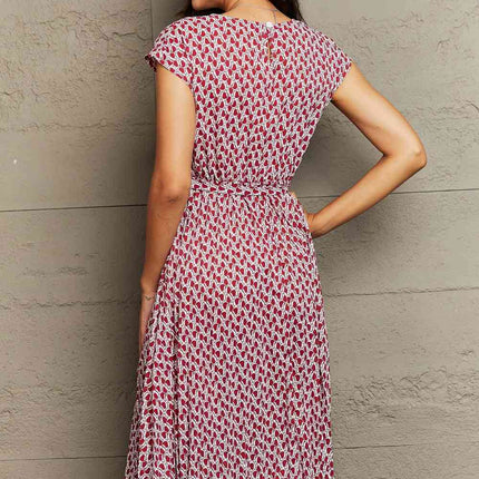 Round Neck Tie Waist Dress - Vickie Lynn's