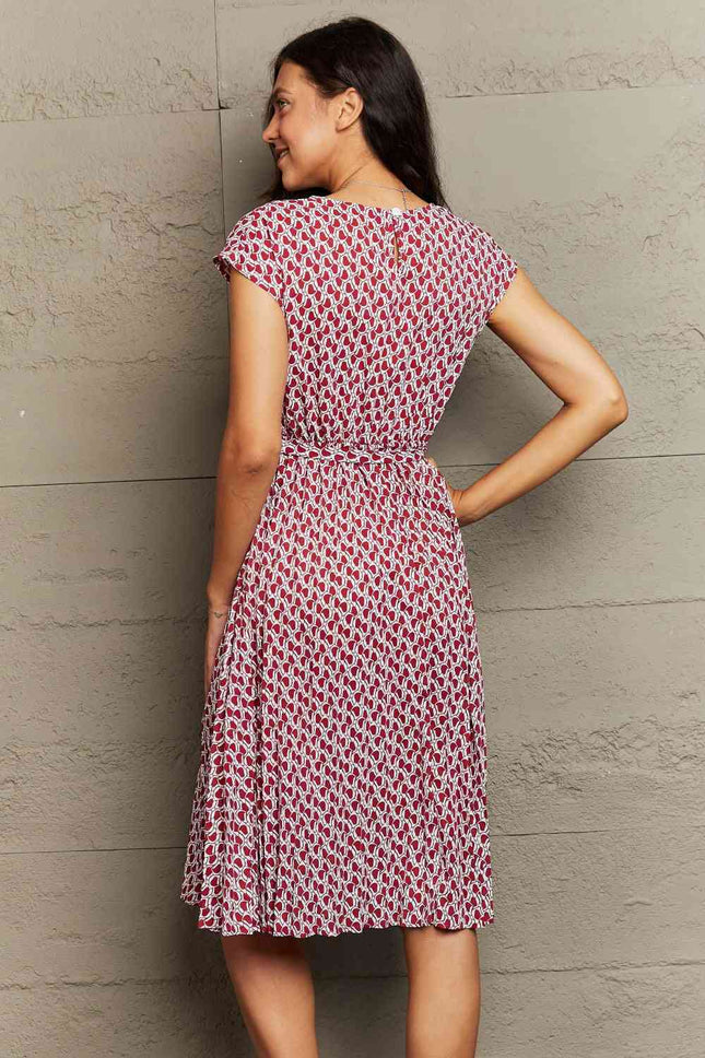 Round Neck Tie Waist Dress