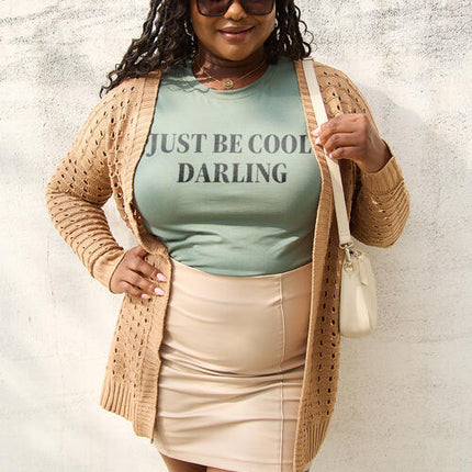 Simply Love Full Size JUST BE COOL DARLING Short Sleeve T-Shirt