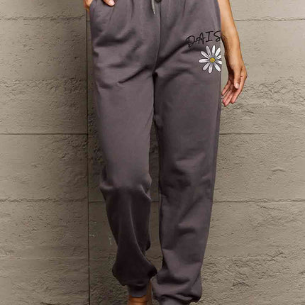 Simply Love Simply Love Full Size Drawstring DAISY Graphic Long Sweatpants