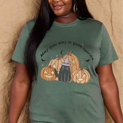 Simply Love Full Size MAY YOU STAY IN GOOD SPIRITS Graphic Cotton T-Shirt