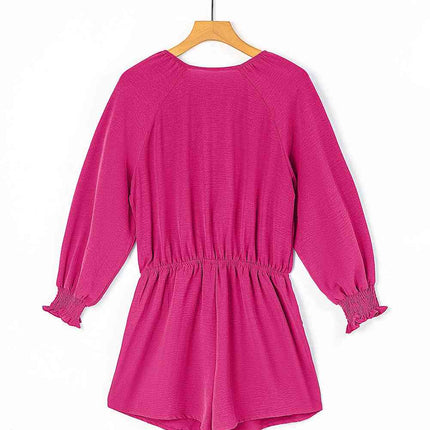 Tied Flounce Sleeve Plunge Romper