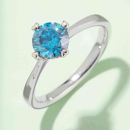 1 Carat Moissanite 925 Sterling Silver Solitaire Ring